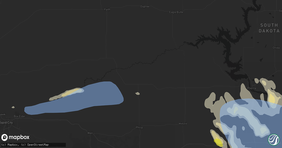 Hail map in Milesville, SD on June 4, 2026