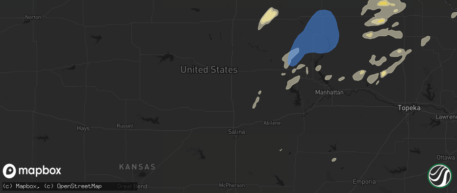 Hail map in Minneapolis, KS on June 4, 2026