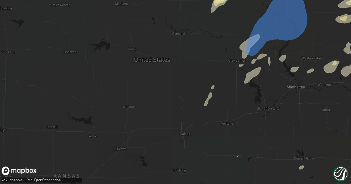 Hail map in Minneapolis, KS on June 4, 2026