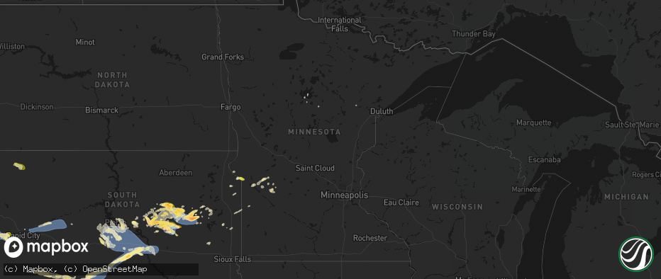 Hail map in Minnesota on June 4, 2026