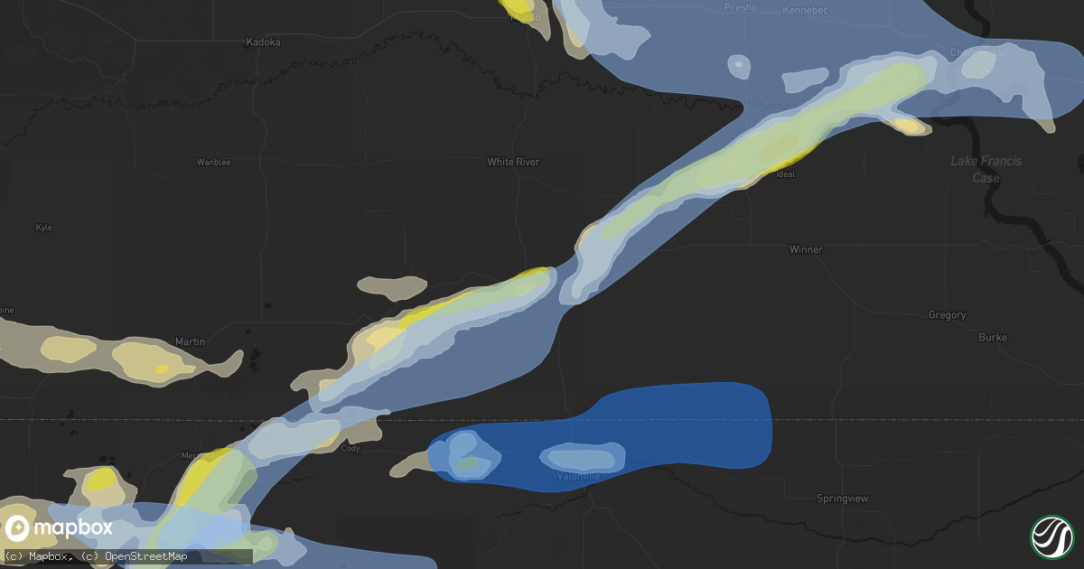 Hail map in Mission, SD on June 4, 2026
