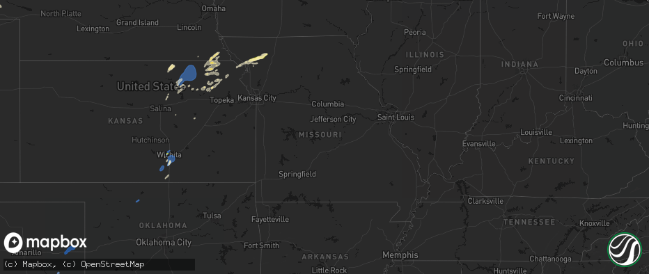 Hail map in Missouri on June 4, 2026