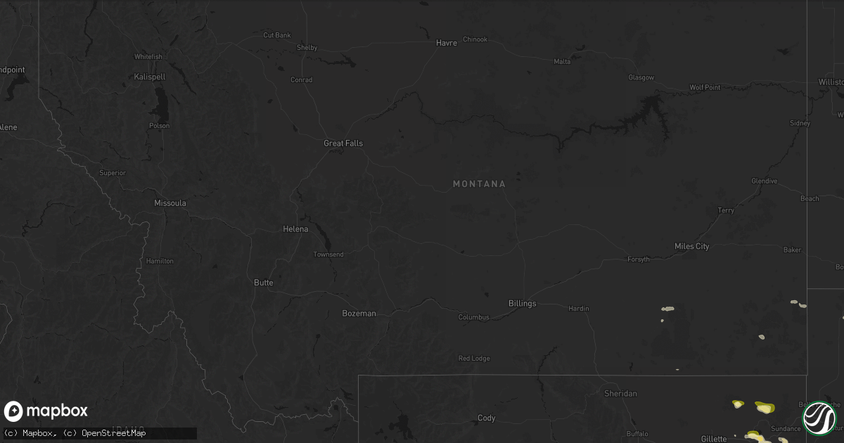 Hail map in Montana on June 4, 2026