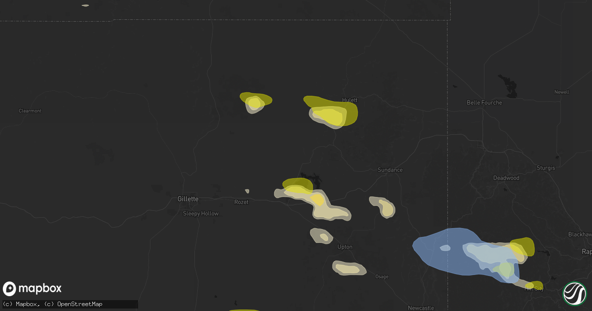 Hail map in Moorcroft, WY on June 4, 2026