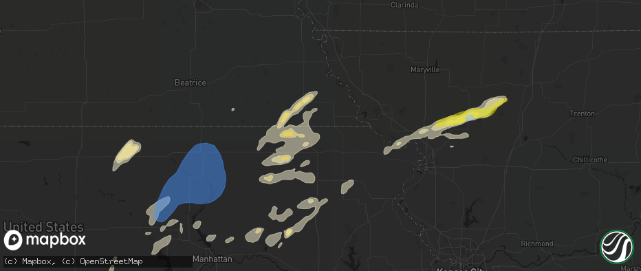 Hail map in Morrill, KS on June 4, 2026