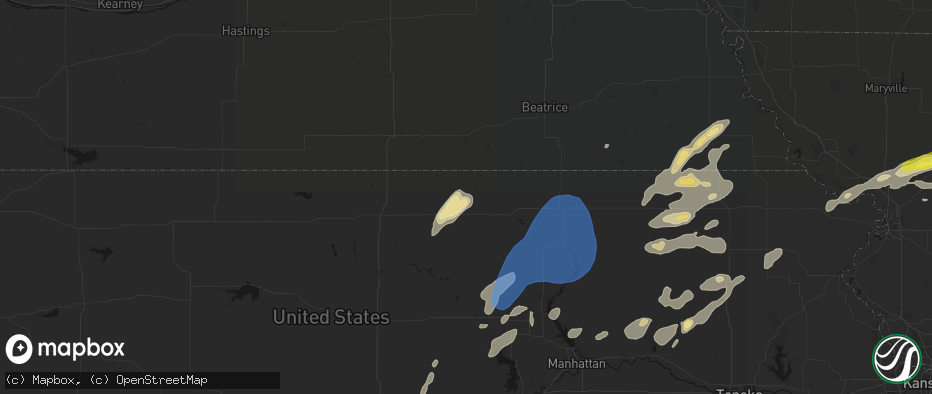 Hail map in Morrowville, KS on June 4, 2026
