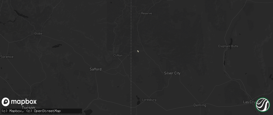 Hail map in Mule Creek, NM on June 4, 2026
