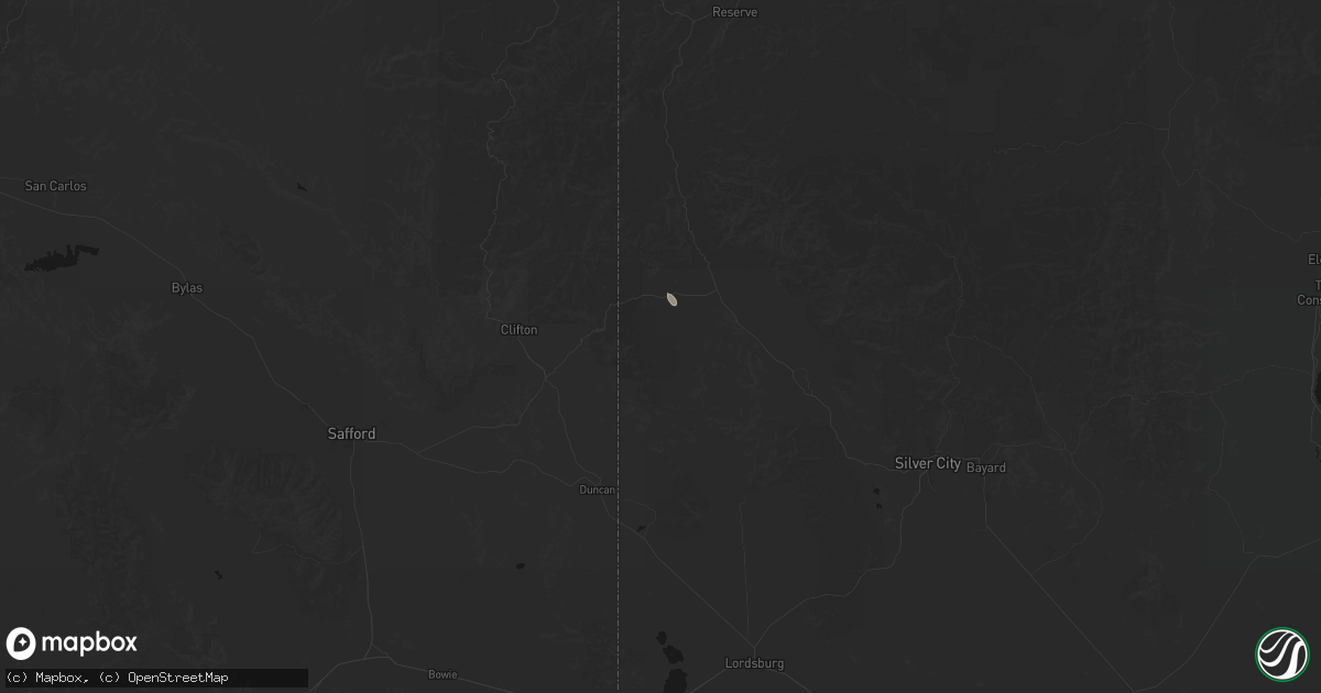 Hail map in Mule Creek, NM on June 4, 2026