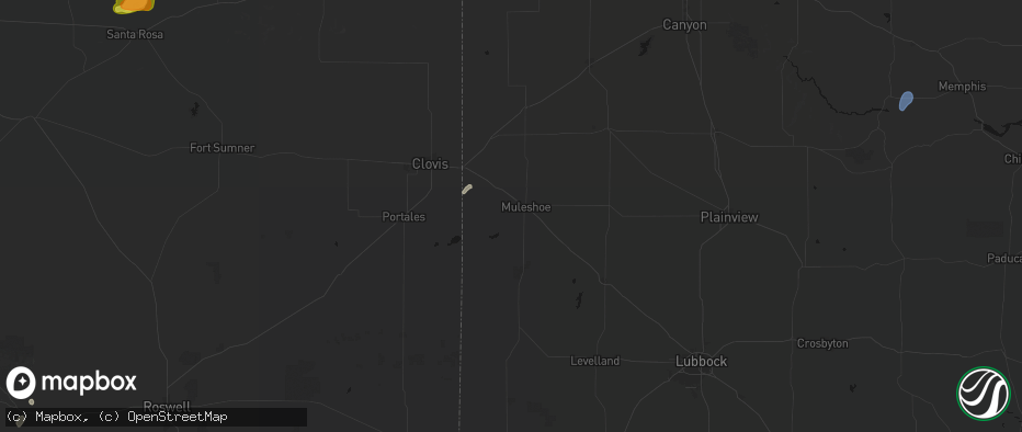 Hail map in Muleshoe, TX on June 4, 2026
