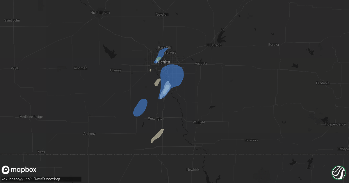 Hail map in Mulvane, KS on June 4, 2026
