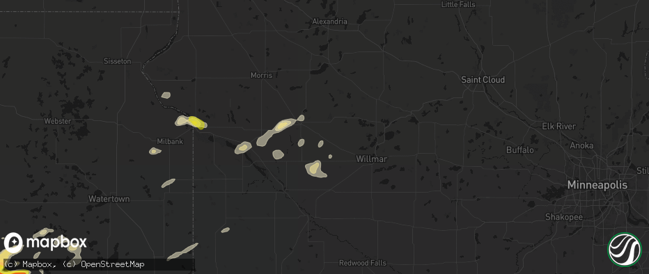 Hail map in Murdock, MN on June 4, 2026