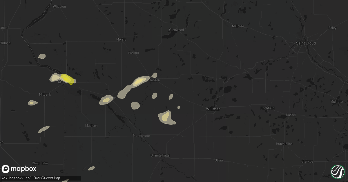 Hail map in Murdock, MN on June 4, 2026