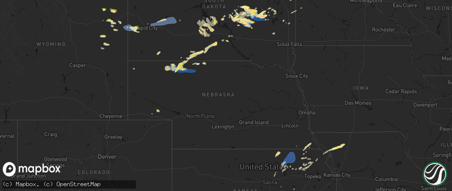 Hail map in Nebraska on June 4, 2026