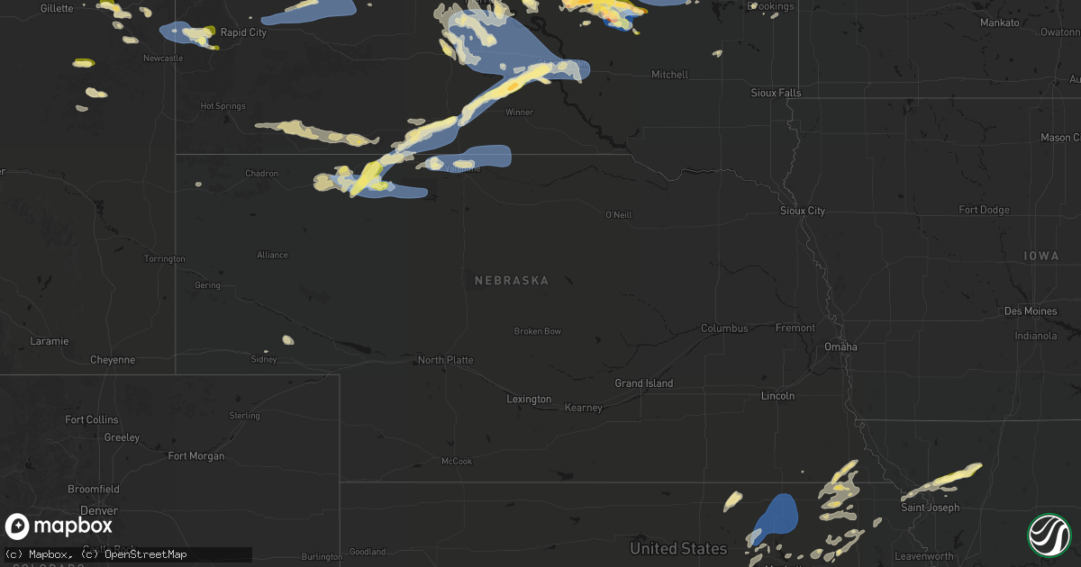 Hail map in Nebraska on June 4, 2026