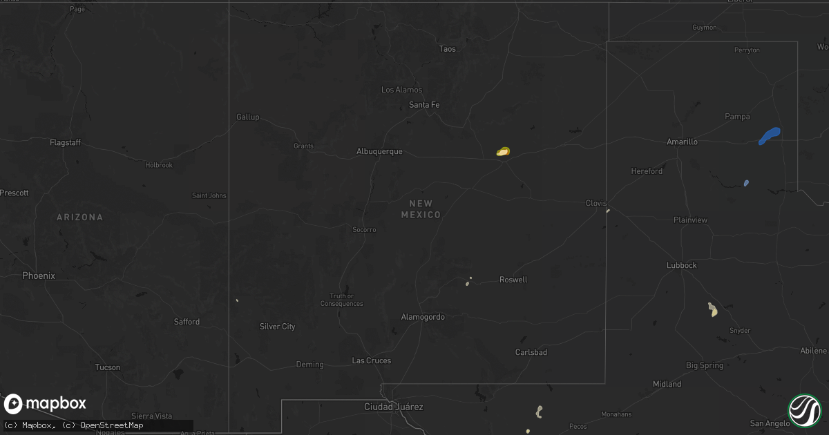 Hail map in New Mexico on June 4, 2026