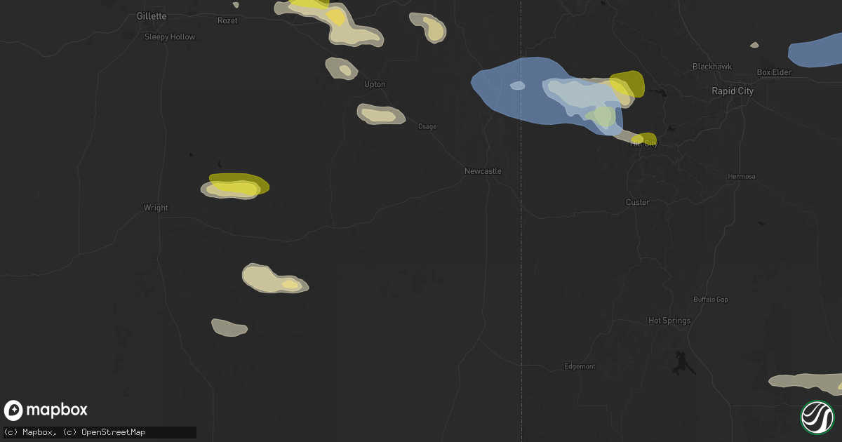 Hail map in Newcastle, WY on June 4, 2026
