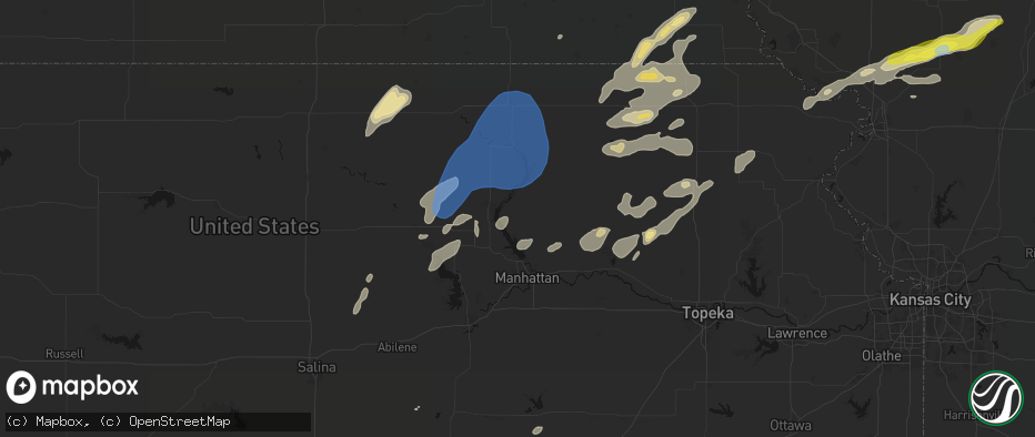 Hail map in Olsburg, KS on June 4, 2026