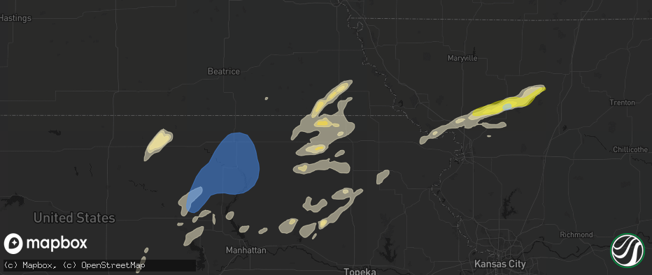 Hail map in Oneida, KS on June 4, 2026