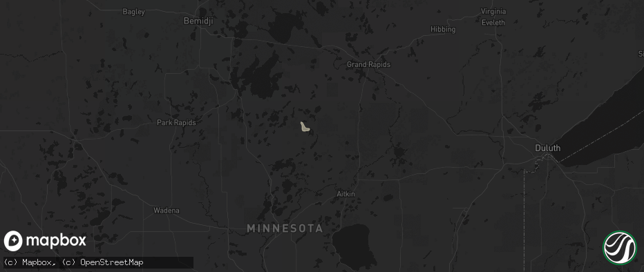 Hail map in Outing, MN on June 4, 2026