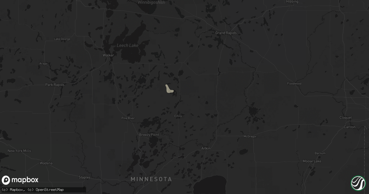 Hail map in Outing, MN on June 4, 2026