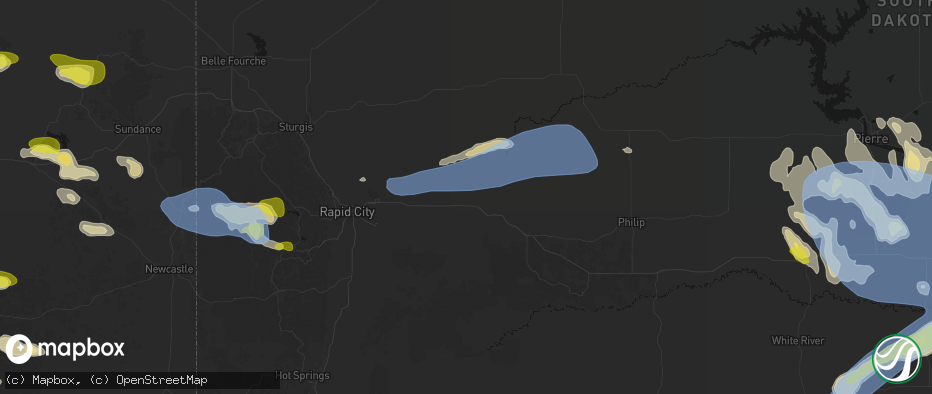 Hail map in Owanka, SD on June 4, 2026