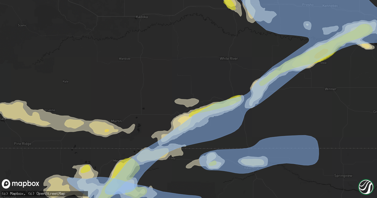 Hail map in Parmelee, SD on June 4, 2026