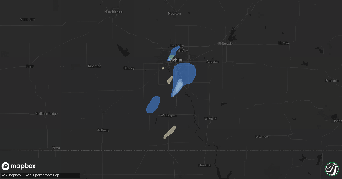 Hail map in Peck, KS on June 4, 2026