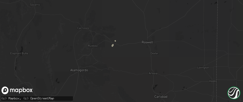 Hail map in Picacho, NM on June 4, 2026