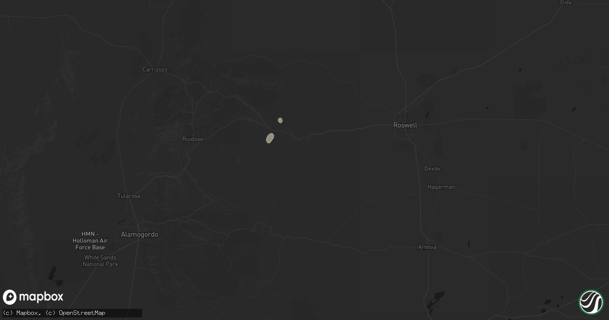 Hail map in Picacho, NM on June 4, 2026