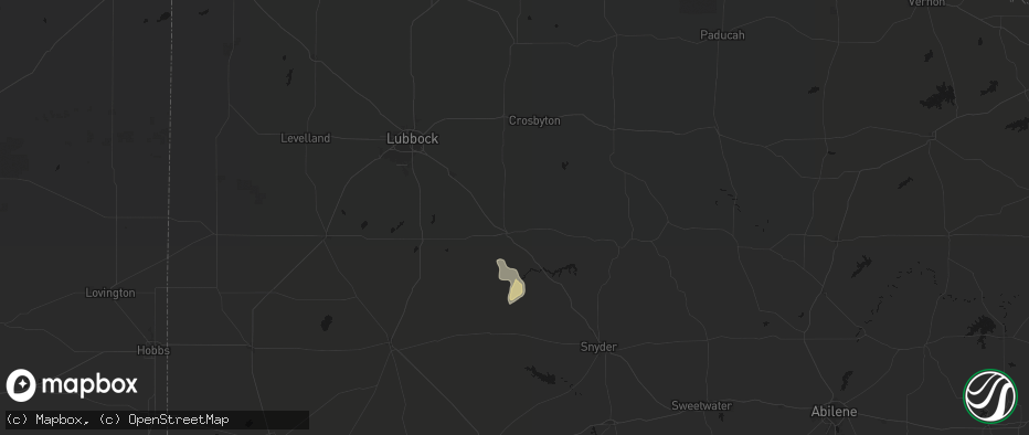 Hail map in Post, TX on June 4, 2026