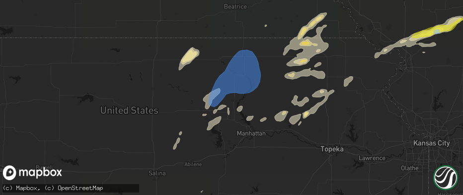 Hail map in Randolph, KS on June 4, 2026