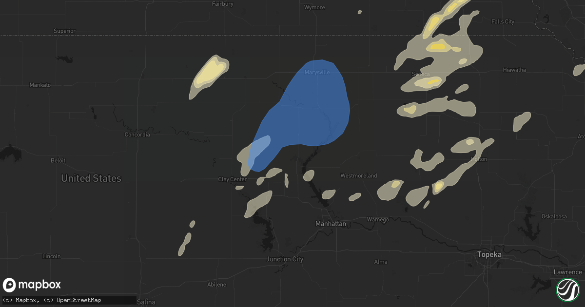 Hail map in Randolph, KS on June 4, 2026