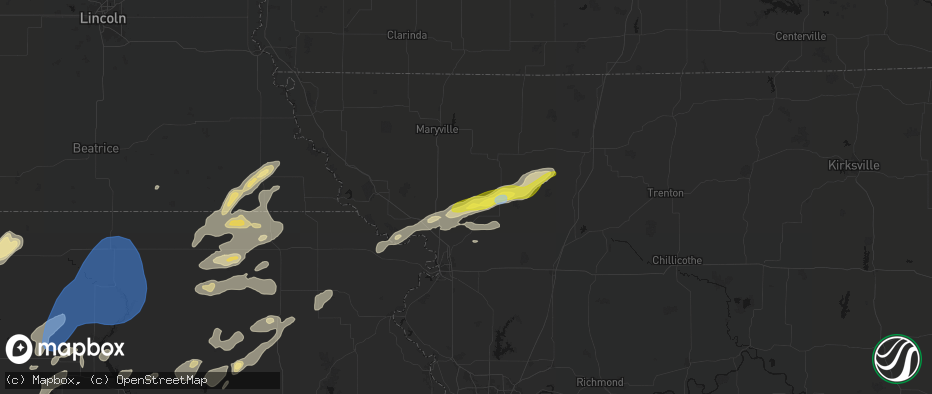 Hail map in Rea, MO on June 4, 2026