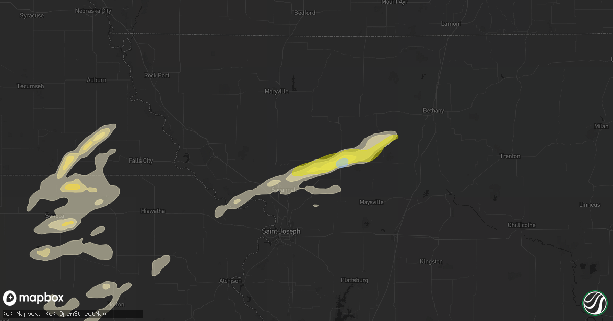 Hail map in Rea, MO on June 4, 2026