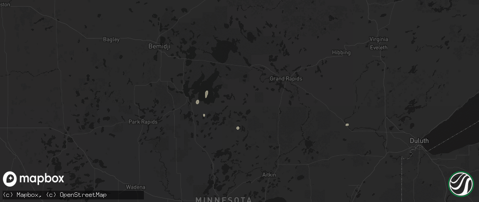 Hail map in Remer, MN on June 4, 2026