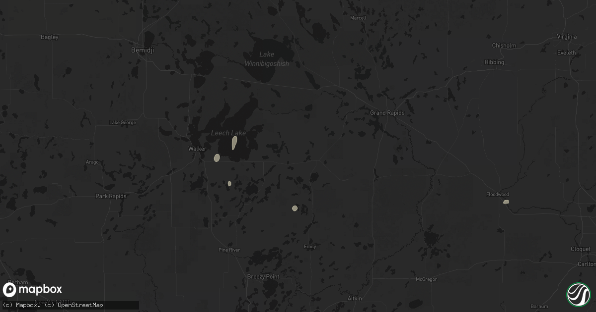 Hail map in Remer, MN on June 4, 2026
