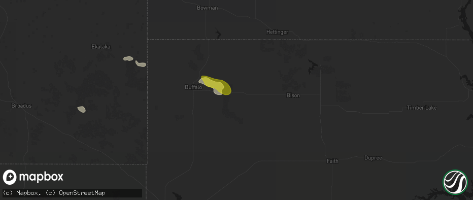 Hail map in Reva, SD on June 4, 2026