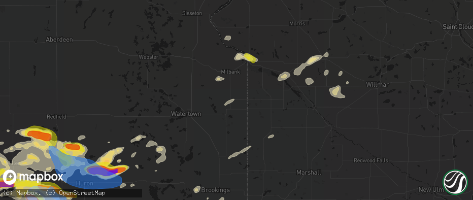 Hail map in Revillo, SD on June 4, 2026