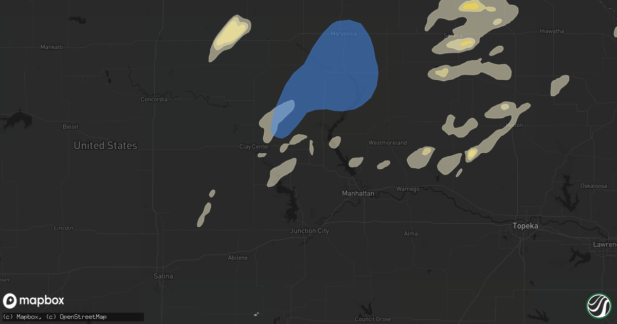 Hail map in Riley, KS on June 4, 2026