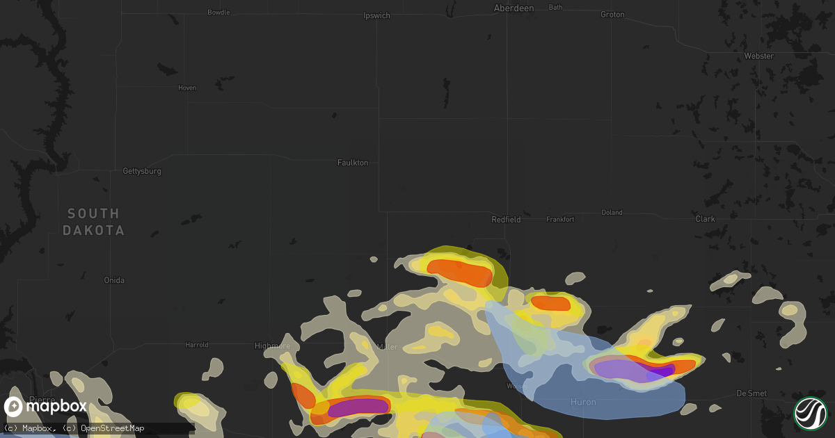 Hail map in Rockham, SD on June 4, 2026