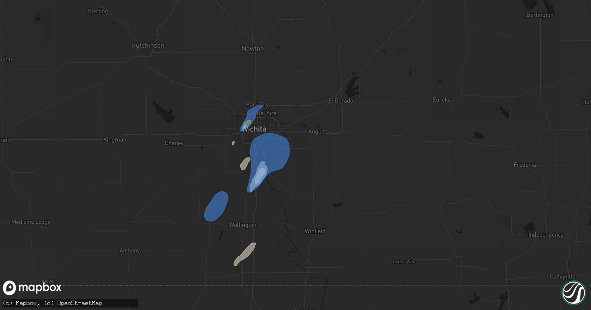 Hail map in Rose Hill, KS on June 4, 2026