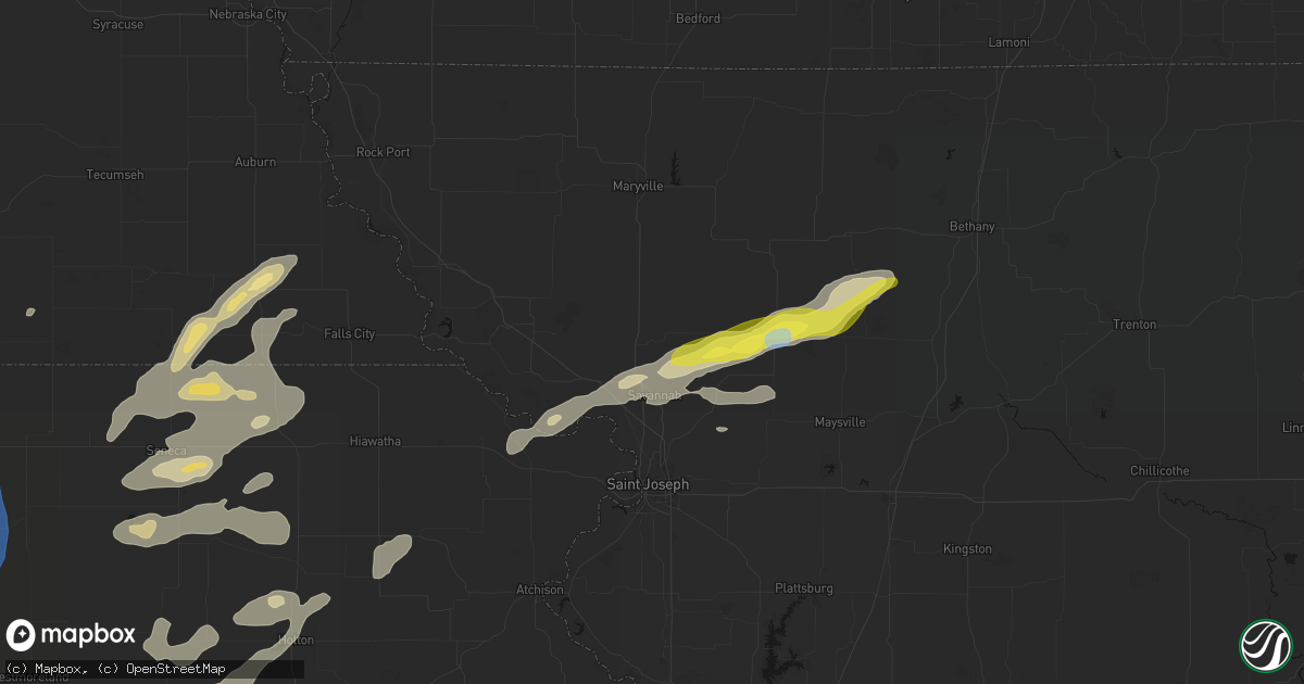 Hail map in Rosendale, MO on June 4, 2026