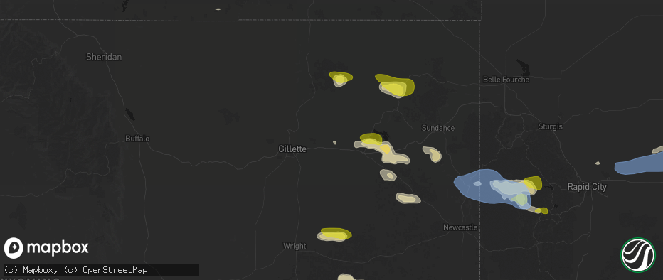 Hail map in Rozet, WY on June 4, 2026