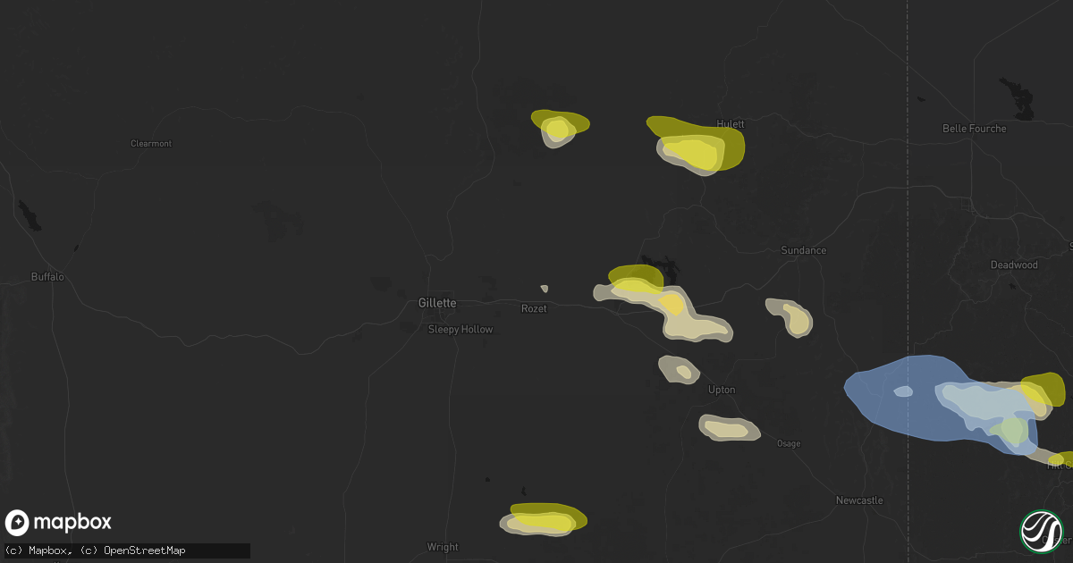 Hail map in Rozet, WY on June 4, 2026