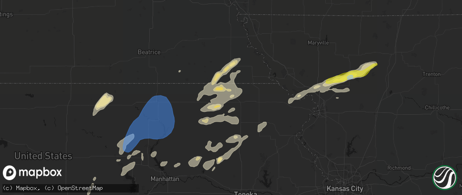 Hail map in Sabetha, KS on June 4, 2026