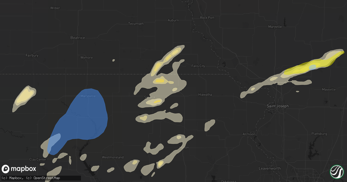 Hail map in Sabetha, KS on June 4, 2026
