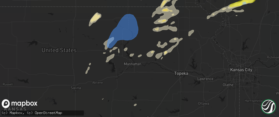 Hail map in Saint George, KS on June 4, 2026