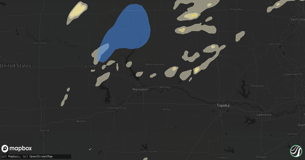 Hail map in Saint George, KS on June 4, 2026