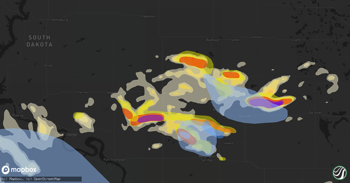 Hail map in Saint Lawrence, SD on June 4, 2026