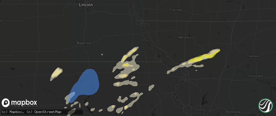 Hail map in Salem, NE on June 4, 2026